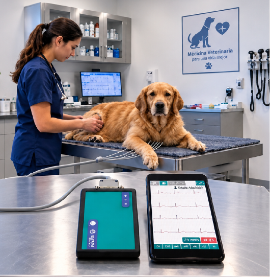Sistema ECG veterinario Bluetooth